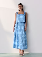 Blue/Ecru Polka Dot - Tabitha Simmons X Full Maxi Skirt - Bild 2 von 9