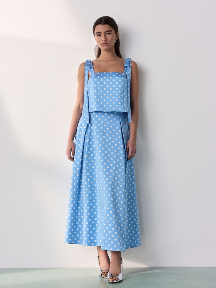 Blue/Ecru Polka Dot - Tabitha Simmons X Full Maxi Skirt - Bild 2 von 9 Blue/Ecru Polka Dot - Tabitha Simmons X Full Maxi Skirt - Bild 2 von 9