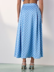 Blue/Ecru Polka Dot - Tabitha Simmons X Full Maxi Skirt - Bild 6 von 9