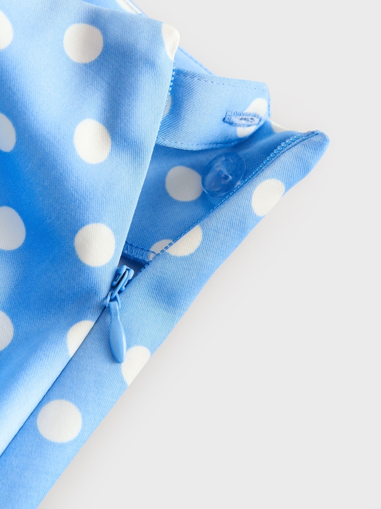 Blue/Ecru Polka Dot Tabitha Simmons X Full Maxi Skirt - Image 7 of 7 Blue/Ecru Polka Dot Tabitha Simmons X Full Maxi Skirt - Image 7 of 7