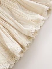 Ecru Crushed Tiered Mini Skirt - Image 7 of 9