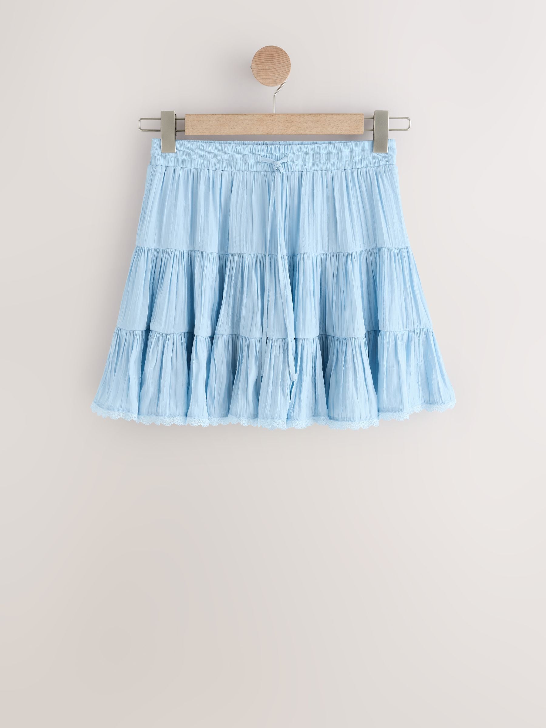 Buy Light Blue Crushed Tiered Mini Skirt from Next USA