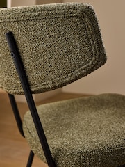 MADE.COM Set of 2 Soft Touch Boucle Forest Green Halina Dining Chairs - Image 3 of 5