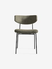 MADE.COM Set of 2 Soft Touch Boucle Forest Green Halina Dining Chairs - Image 4 of 5