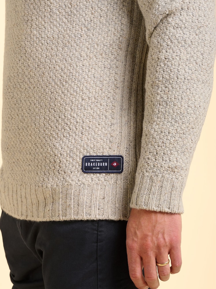 Brakeburn Grey Alderley Crew Neck Jumper - Image 6 of 6 Brakeburn Grey Alderley Crew Neck Jumper - Image 6 of 6