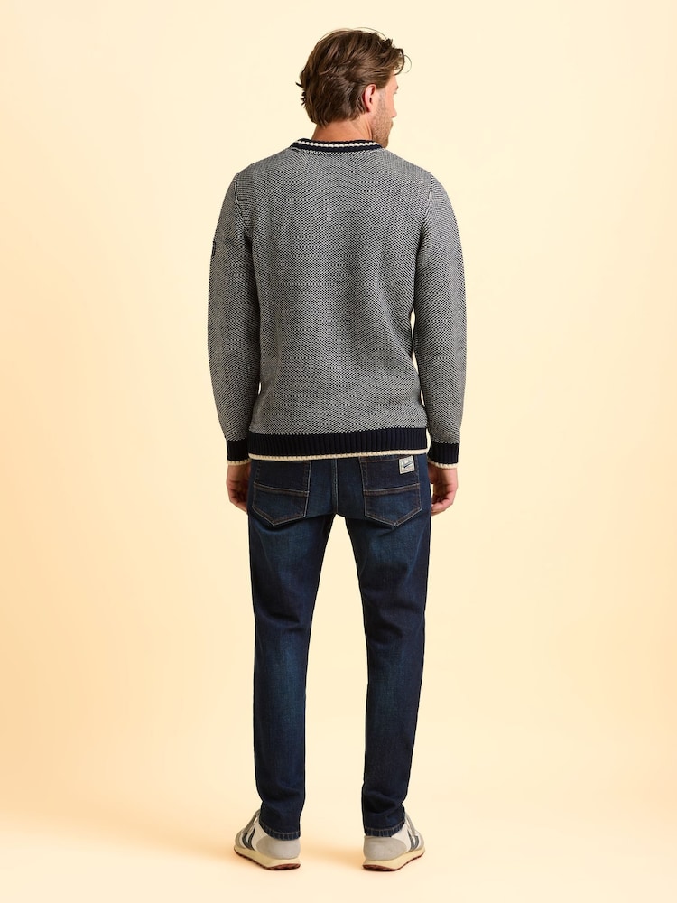 Brakeburn Blue Addlethorpe Jumper - Image 2 of 6 Brakeburn Blue Addlethorpe Jumper - Image 2 of 6