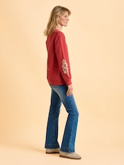 Brakeburn Red Ferndown Crew Neck Sweatshirt - Image 4 of 6