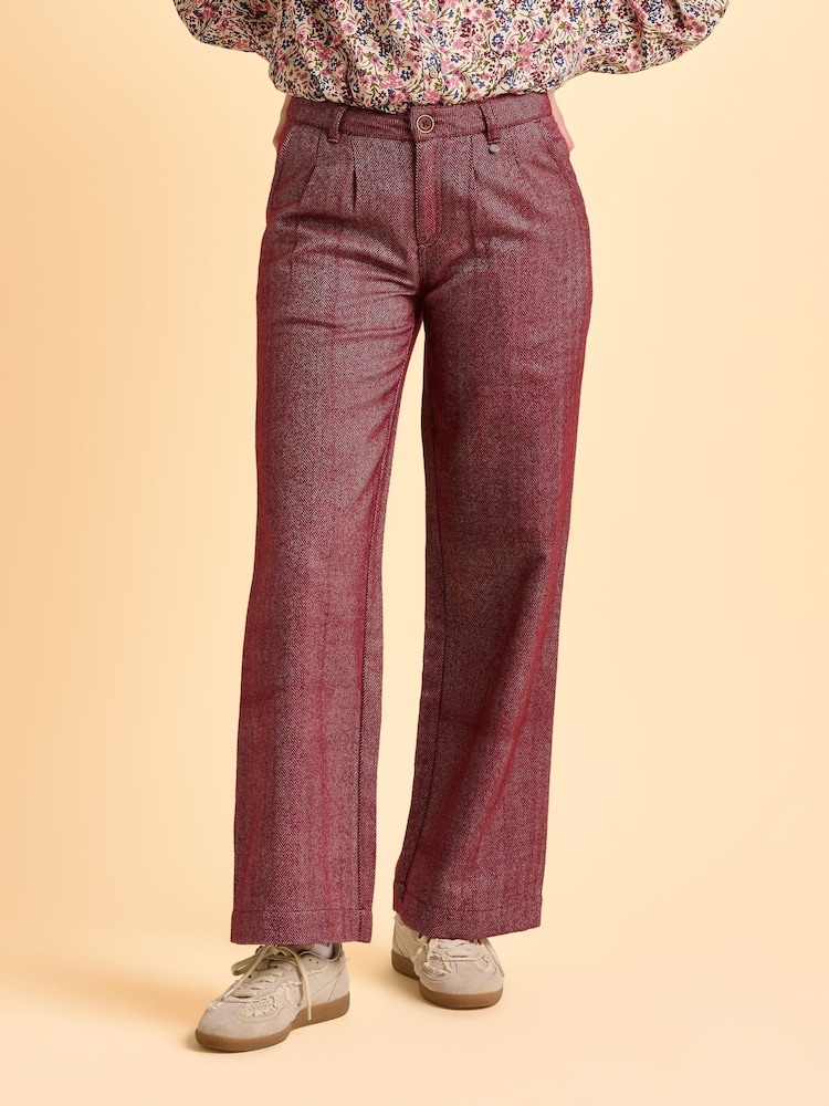 Brakeburn Red Burgundy Neve Trousers - Image 1 of 5 Brakeburn Red Burgundy Neve Trousers - Image 1 of 5