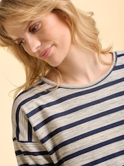 Brakeburn Cream Chesil Long Sleeve T-Shirt - Image 4 of 6