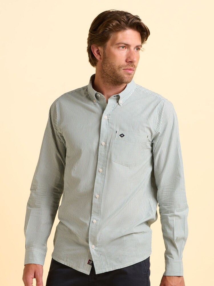 Brakeburn Blue Evershot Stripe Shirt - Image 1 of 6