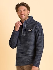 Brakeburn Blue Weymouth Quarter Zip Sweatshirt - Image 1 of 6