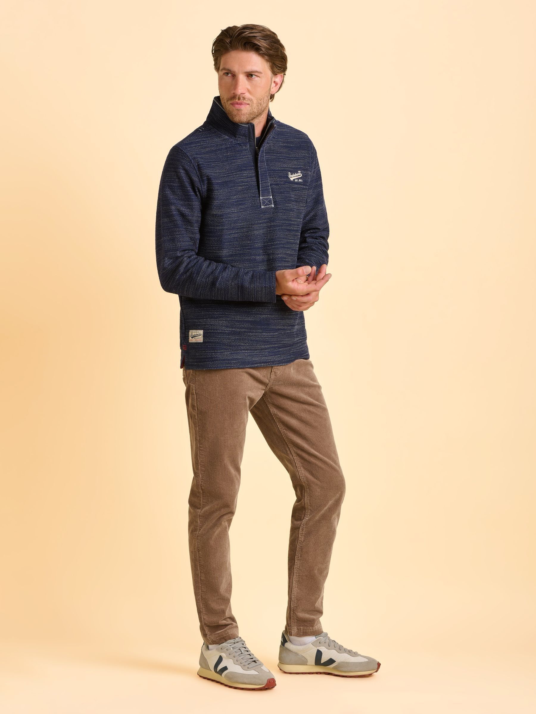 Buy Brakeburn Blue Weymouth Quarter Zip Sweatshirt from the Next