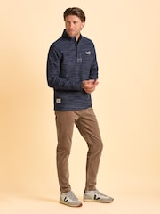 Brakeburn Blue Weymouth Quarter Zip Sweatshirt - Image 3 of 6