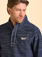 Brakeburn Blue Weymouth Quarter Zip Sweatshirt - Image 4 of 6