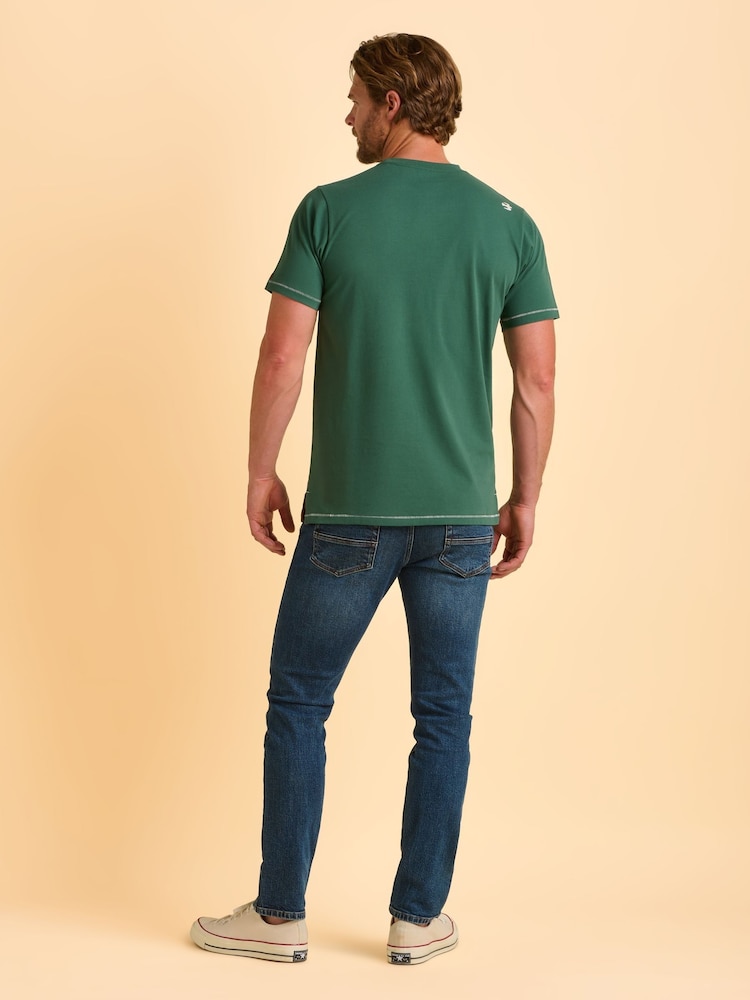 Brakeburn Green Dolton T-Shirt - Image 2 of 6 Brakeburn Green Dolton T-Shirt - Image 2 of 6
