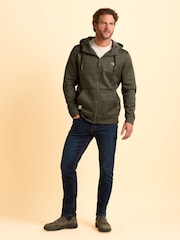 Brakeburn Green Hengistbury Zip Through Hoodie - Image 2 of 6