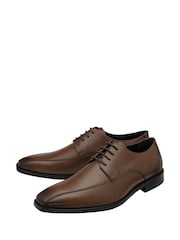 Lotus Brown Leather Lace-Up Derby Shoes - Image 2 of 4