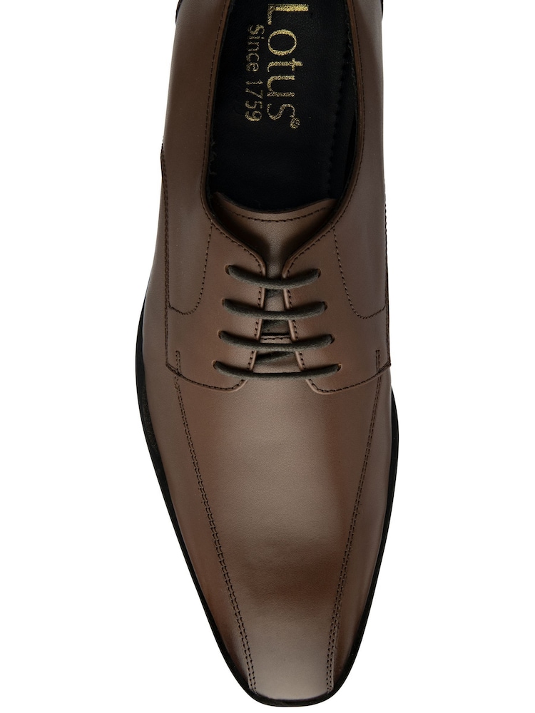 Lotus Brown Leather Lace-Up Derby Shoes - Image 4 of 4