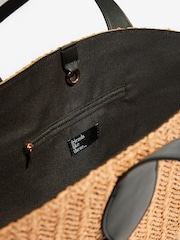 Friends Like These Neutral Raffia Winged Shopper Beach Bag - Image 4 of 4