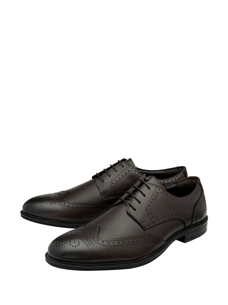 Lotus Brown Leather Lace-Up Brogues - Image 2 of 4 Lotus Brown Leather Lace-Up Brogues - Image 2 of 4