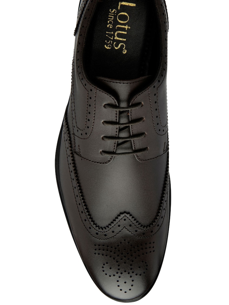 Lotus Brown Leather Lace-Up Brogues - Image 4 of 4 Lotus Brown Leather Lace-Up Brogues - Image 4 of 4