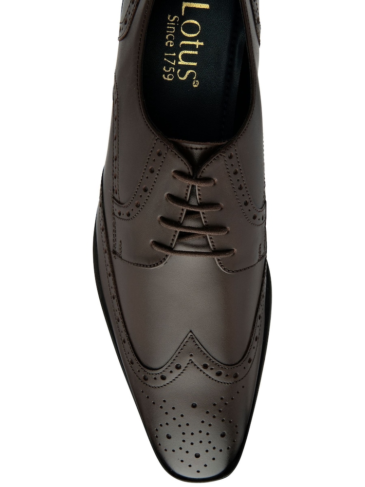 Lotus Brown Leather Lace Up Brogues - Image 4 of 4