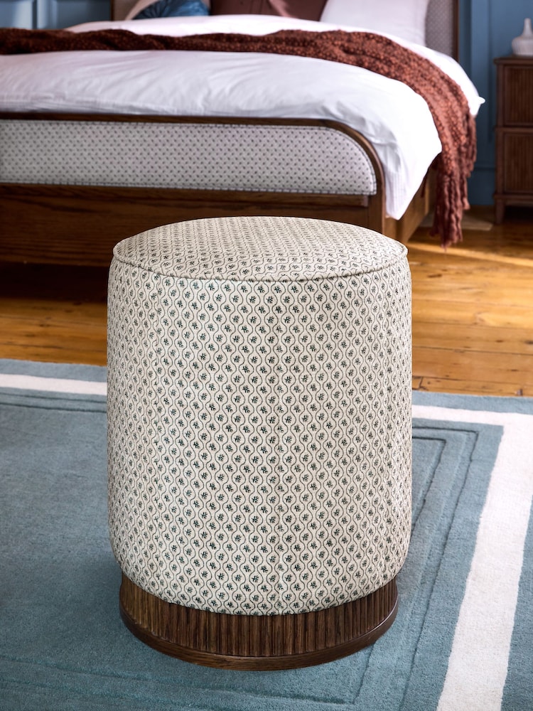 Laura Ashley Knellbank Geo Natural and Fern Barcombe Stool - Image 1 of 6