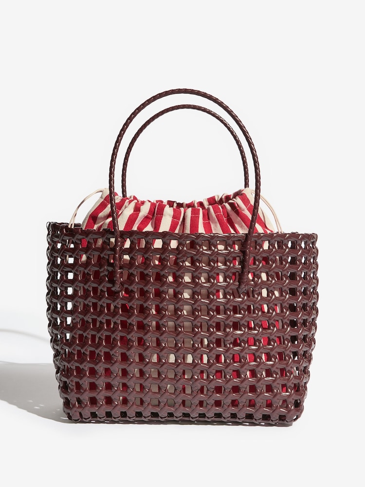 Friends Like These Chocolate Brown Weave Basket Beach Bag - Image 8 of 8 Friends Like These Chocolate Brown Weave Basket Beach Bag - Image 8 of 8