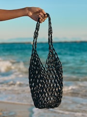 أسود - Friends Like These Hand Beaded Tote Bag - Image 1 of 7