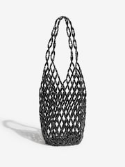 أسود - Friends Like These Hand Beaded Tote Bag - Image 4 of 7