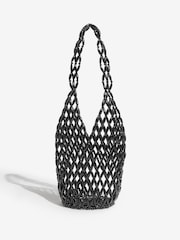 أسود - Friends Like These Hand Beaded Tote Bag - Image 5 of 7