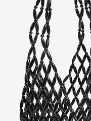 أسود - Friends Like These Hand Beaded Tote Bag - Image 7 of 7