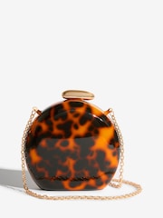 Friends Like These Brown Round Acrylic Clutch Bag - Image 3 of 7