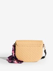 Love & Roses Natural Raffia Saddle Cross-Body Bag - Image 3 of 5