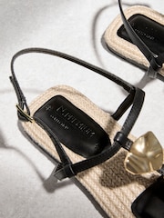 Black Leather N. Premium Strappy Hardware Sandals - Image 10 of 11