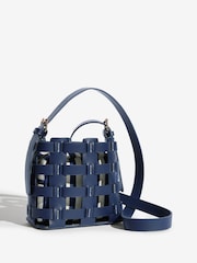 Love & Roses Navy Stripe Weave Basket Cross-Body Bag - Image 2 of 5