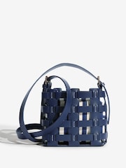 Love & Roses Navy Stripe Weave Basket Cross-Body Bag - Image 5 of 5