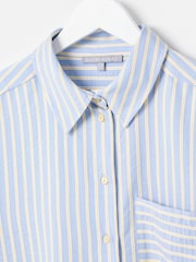 Oliver Bonas Blue Yellow & Blue Button Up Striped Shirt - Image 5 of 8