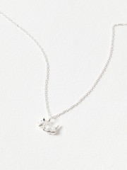 Oliver Bonas Silver Tone Hamish Scottie Dog Pendant Necklace - Image 1 of 4