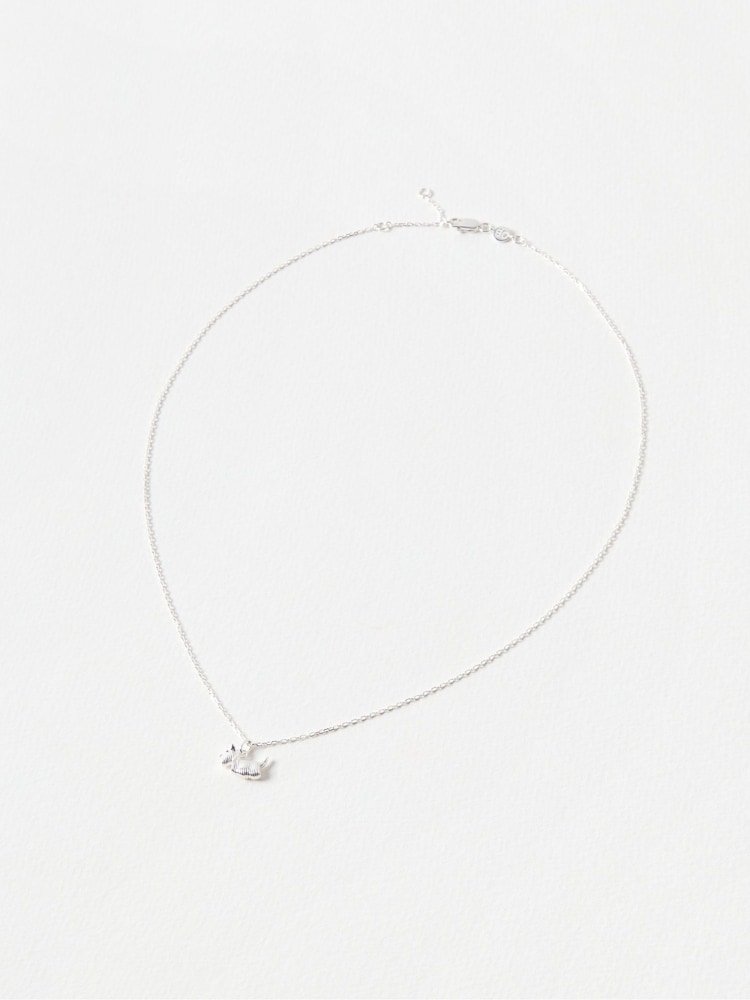 Oliver Bonas Silver Tone Hamish Scottie Dog Pendant Necklace - Image 2 of 4 Oliver Bonas Silver Tone Hamish Scottie Dog Pendant Necklace - Image 2 of 4