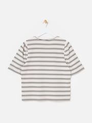 Oliver Bonas Black Pointelle Striped T-Shirt - Image 4 of 7
