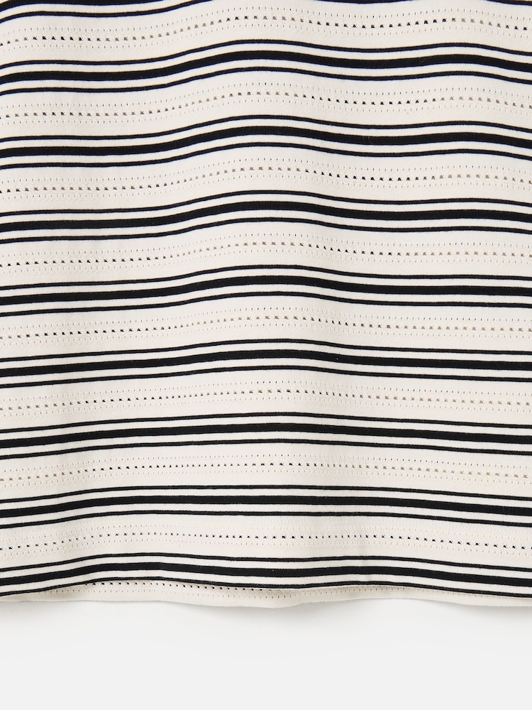 Oliver Bonas Black Pointelle Striped T-Shirt - Image 7 of 7