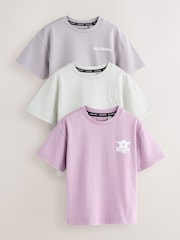 Mov prespălat - smALLSAINTS Crew Neck T-Shirts 3 Pack - Imaginea 1 din 8