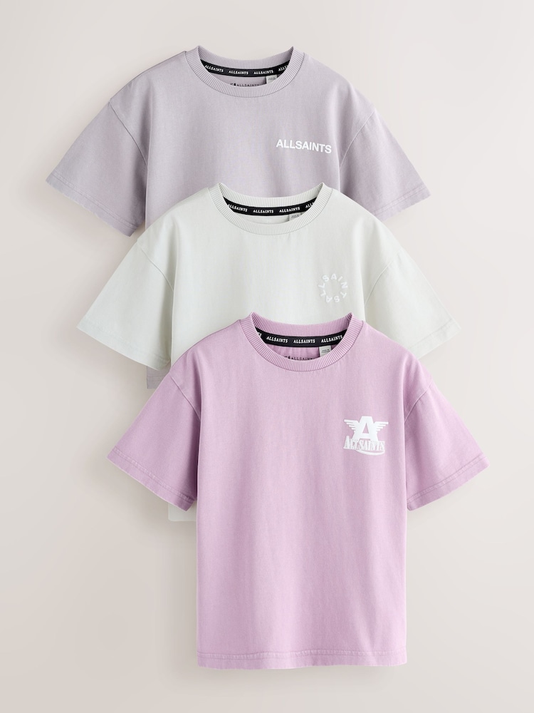 Mov prespălat - smALLSAINTS Crew Neck T-Shirts 3 Pack - Imaginea 1 din 8