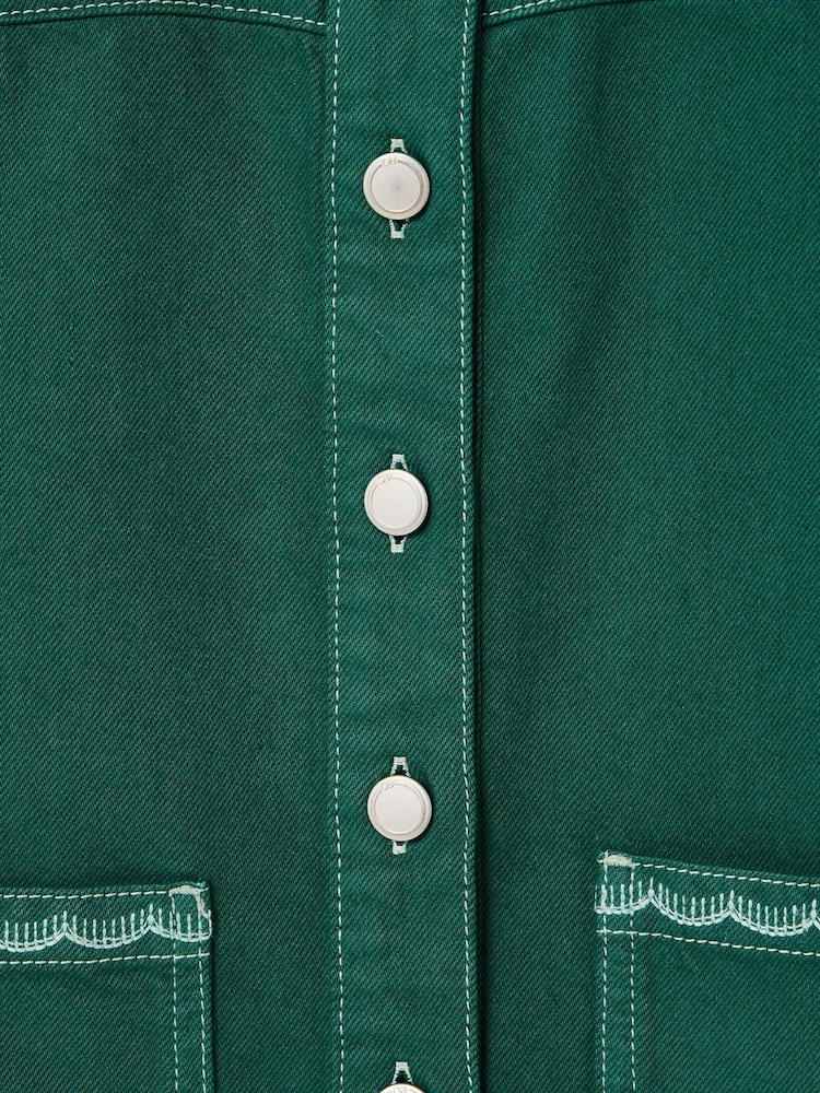 Oliver Bonas Green Collared Denim Waistcoat - Image 8 of 8 Oliver Bonas Green Collared Denim Waistcoat - Image 8 of 8