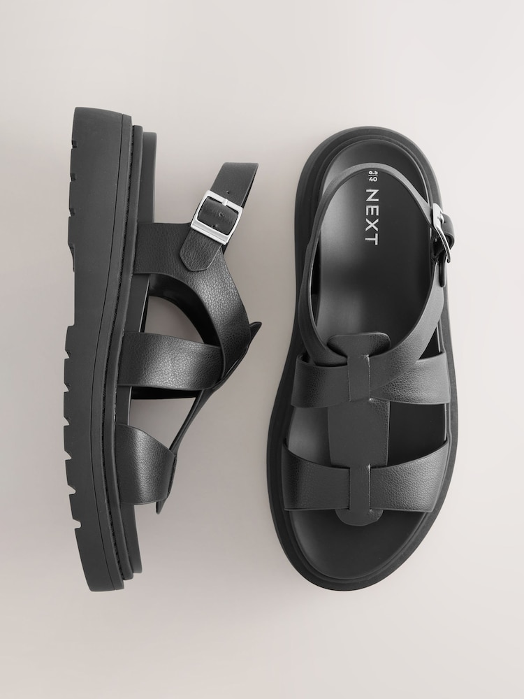 Black Forever Comfort® Chunky Sandals - Image 1 of 5