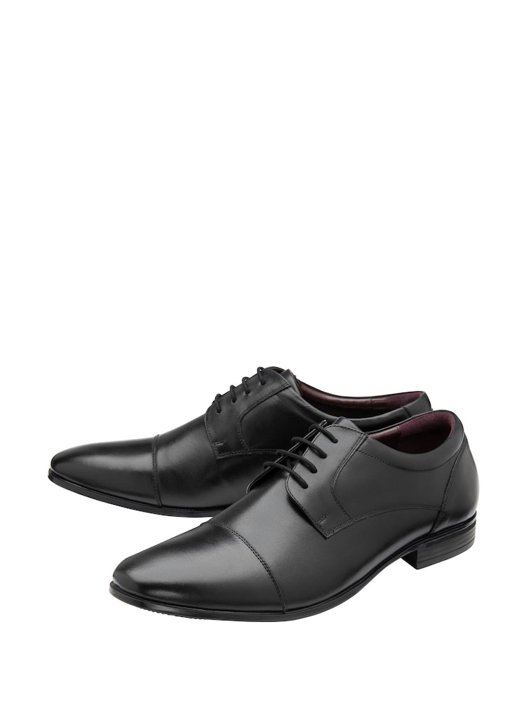 Lotus Black Leather Lace-Up Oxford Shoes - Image 2 of 4