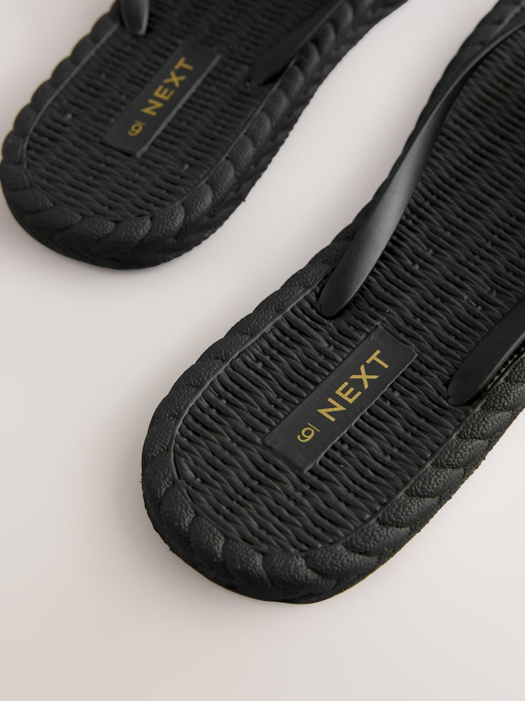 Black Braided Flip Flops - Image 9 of 9