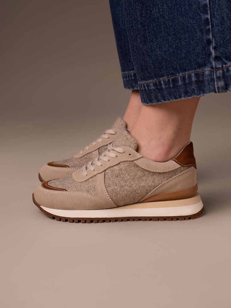Celtic & Co. Natural Wool Panel Trainers - Image 1 of 8