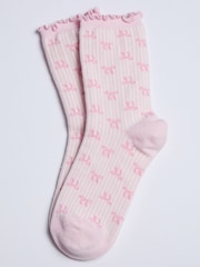 Boux Avenue Pink 3 Pack Cosy Bow And Heart Socks - Image 5 of 7
